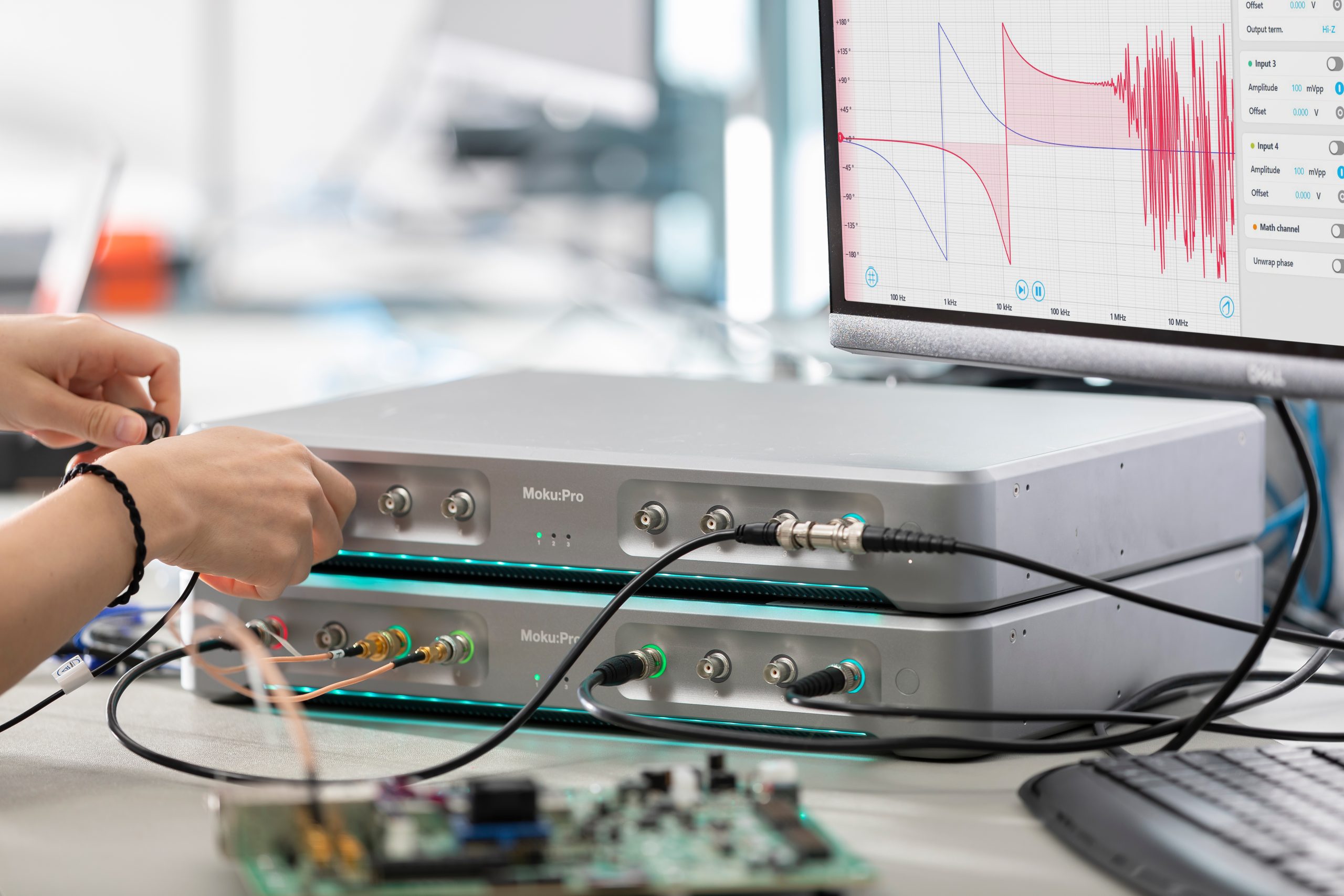 Lab setup with two Moku:Pro's